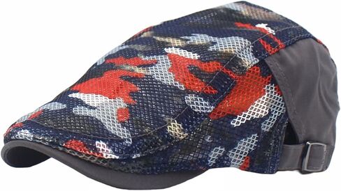 Reyox Unisex Breathable Mesh Summer Cap Adjustable Camo Flat Cap Beret Cabbie Ivy Hat in Saudi Arabia