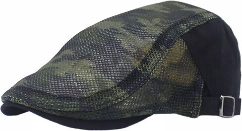 Reyox Unisex Breathable Mesh Summer Cap Adjustable Camo Flat Cap Beret Cabbie Ivy Hat in Saudi Arabia