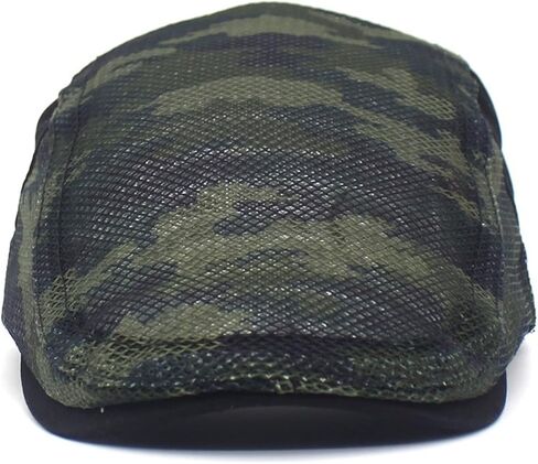 Reyox Unisex Breathable Mesh Summer Cap Adjustable Camo Flat Cap Beret Cabbie Ivy Hat in Saudi Arabia
