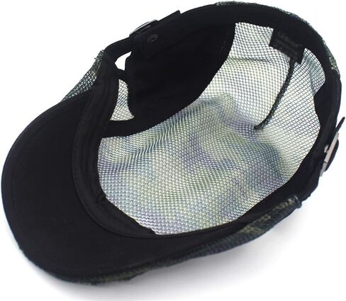 Reyox Unisex Breathable Mesh Summer Cap Adjustable Camo Flat Cap Beret Cabbie Ivy Hat in Saudi Arabia