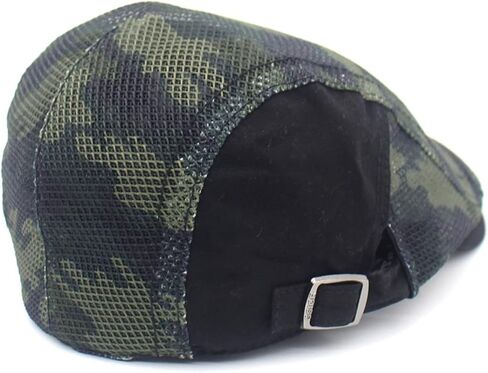 Reyox Unisex Breathable Mesh Summer Cap Adjustable Camo Flat Cap Beret Cabbie Ivy Hat in Saudi Arabia
