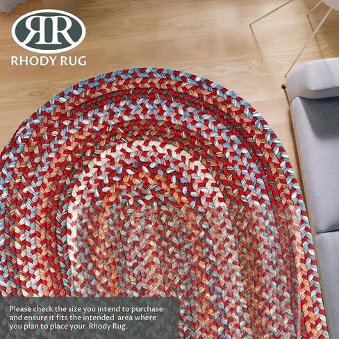 Rhody Rug Astoria AS82 Black Rock 2' x 4' Oval Runner - Durable Braided Area Rug, Home Decor, Floor Mat or Kitchen Rug - Easy Care, Ideal for High Traffic Areas - Made in USA in Saudi Arabia