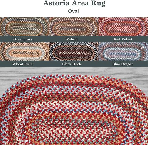 Rhody Rug Astoria AS82 Black Rock 2' x 4' Oval Runner - Durable Braided Area Rug, Home Decor, Floor Mat or Kitchen Rug - Easy Care, Ideal for High Traffic Areas - Made in USA in Saudi Arabia