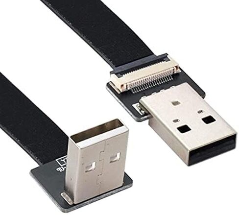 NFHK بزاوية USB 2.0 Type-A ذكر إلى Type-A كابل بيانات مسطح نحيف FPC 90 درجة لـ FPV والقرص والماسح الضوئي والطابعة 20 سم in Saudi Arabia