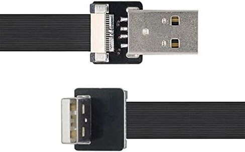 NFHK بزاوية USB 2.0 Type-A ذكر إلى Type-A كابل بيانات مسطح نحيف FPC 90 درجة لـ FPV والقرص والماسح الضوئي والطابعة 20 سم in Saudi Arabia