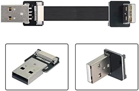 NFHK بزاوية USB 2.0 Type-A ذكر إلى Type-A كابل بيانات مسطح نحيف FPC 90 درجة لـ FPV والقرص والماسح الضوئي والطابعة 20 سم in Saudi Arabia