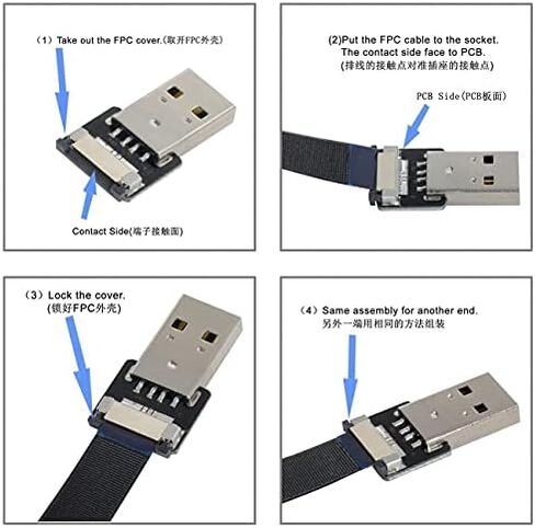 NFHK بزاوية USB 2.0 Type-A ذكر إلى Type-A كابل بيانات مسطح نحيف FPC 90 درجة لـ FPV والقرص والماسح الضوئي والطابعة 20 سم in Saudi Arabia
