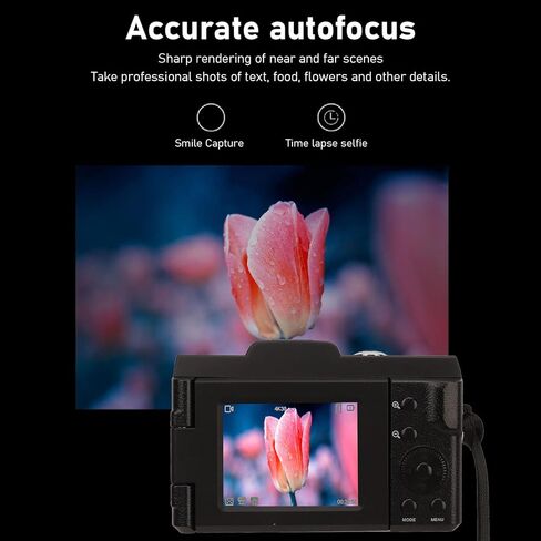 1080P Digital Camera for Photography and Video, 16MP 16X Digital Zoom 2.4 inch 180° Flip Screen Vlogging Camera, Compact Travel Camera Support up to 32G Memory Card for Beginners in Saudi Arabia