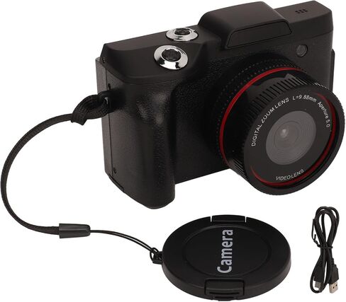 1080P Digital Camera for Photography and Video, 16MP 16X Digital Zoom 2.4 inch 180° Flip Screen Vlogging Camera, Compact Travel Camera Support up to 32G Memory Card for Beginners in Saudi Arabia