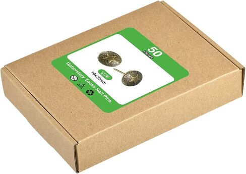 uxcell Upholstery Tacks Nail Pin Furniture, 50Pcs 16x20mm Thumb Tack Pins Assortment Kit Carbon Steel for Home Sofa DIY Decorative Nail Heads Nails, Gold in Saudi Arabia