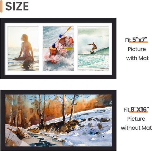 upsimples 11x15 Picture Frame, Display Pictures 5 4x6 with Mat or 11x15 Without Mat, Wall Hanging 5 4x6 Picture Frame Collage Wall Decor, Black, 1 Pack in Saudi Arabia