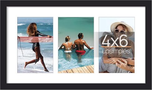 upsimples 11x15 Picture Frame, Display Pictures 5 4x6 with Mat or 11x15 Without Mat, Wall Hanging 5 4x6 Picture Frame Collage Wall Decor, Black, 1 Pack in Saudi Arabia