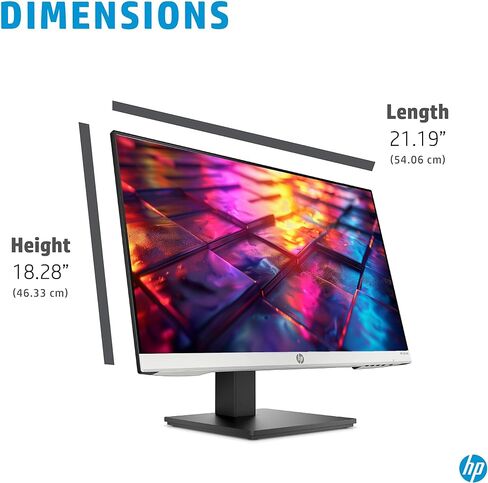 HP 24 Inch Full HD Monitor, 100Hz Refresh Rate, IPS Panel with 99% sRGB, Built-in Dual Speakers, 3-Sided Borderless, HDMI and VGA Ports, Height Adjustable Stand with Tilt, Metal Gray in Kuwait