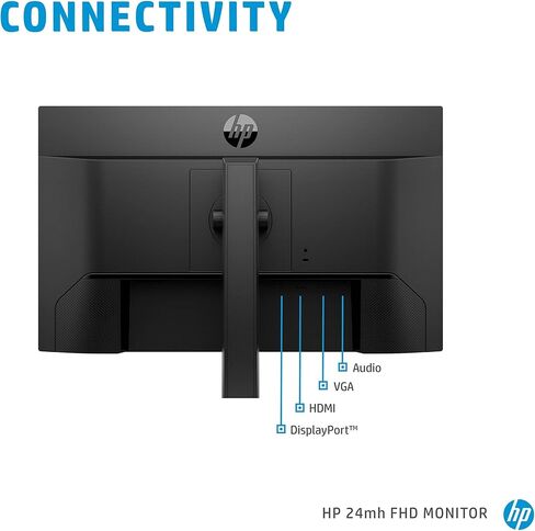 HP 24 Inch Full HD Monitor, 100Hz Refresh Rate, IPS Panel with 99% sRGB, Built-in Dual Speakers, 3-Sided Borderless, HDMI and VGA Ports, Height Adjustable Stand with Tilt, Metal Gray in Kuwait