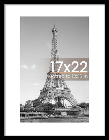 upsimples 16x16 Picture Frame, Display Pictures 12x12 with Mat or 16x16 Without Mat, Wall Hanging Poster Frame, Black, 1 Pack in Kuwait