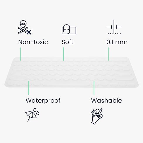 kwmobile Keyboard Cover Compatible with Logitech K380 - Keyboard Cover US English QWERTY - Black in Saudi Arabia