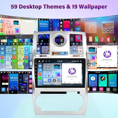 [8-Core 4+64G] ستيريو سيارة Android 13 لسيارة Chrysler 300 300C 2004-2011 - شاشة لمس IPS مقاس 9 بوصات صوت DSP - تشغيل لاسلكي وAndroid Auto، WiFi، 32EQ، تخصيص الصفحة الرئيسية + Canbus + كاميرا الرؤية الخلفية in Kuwait