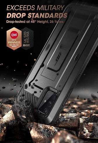 SUPCASE for Samsung Galaxy A51 5G Case [Not Fit Galaxy A51 4G Version], [Built-in Screen Protector & Stand & Belt Clip] Full-Body Heavy Duty Rugged Protective Phone Case for Galaxy A51 5G, Black in Saudi Arabia