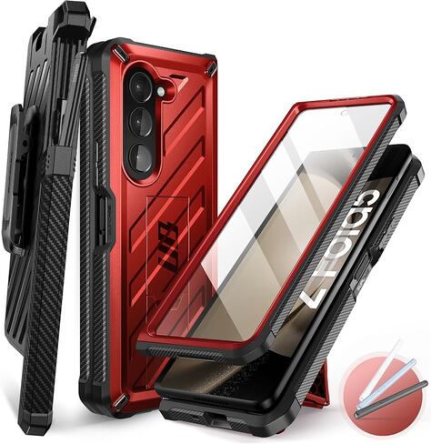حافظة SUPCASE لهاتف Galaxy Z Fold 5 (Unicorn Beetle)، [مشبك حزام مع حامل قلم S] [واقي شاشة مدمج وحامل] حافظة هاتف متينة مقاومة للصدمات لهاتف Samsung Fold 5، أسود in Kuwait