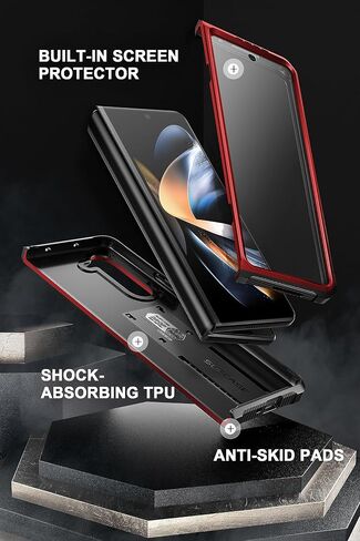حافظة SUPCASE لهاتف Galaxy Z Fold 5 (Unicorn Beetle)، [مشبك حزام مع حامل قلم S] [واقي شاشة مدمج وحامل] حافظة هاتف متينة مقاومة للصدمات لهاتف Samsung Fold 5، أسود in Kuwait