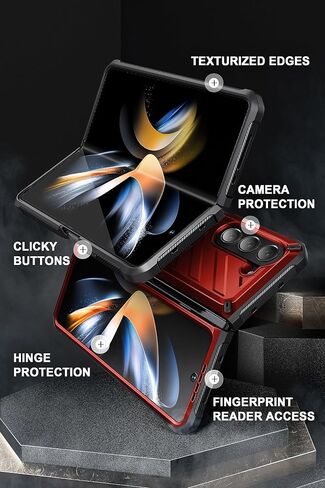 حافظة SUPCASE لهاتف Galaxy Z Fold 5 (Unicorn Beetle)، [مشبك حزام مع حامل قلم S] [واقي شاشة مدمج وحامل] حافظة هاتف متينة مقاومة للصدمات لهاتف Samsung Fold 5، أسود in Kuwait