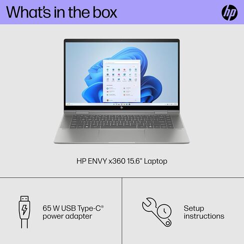HP Envy x360 15 inch Laptop, Full HD Touch Display, Intel Core Ultra 5 125U, 8 GB RAM, 512 GB SSD, Intel Graphics, Windows 11 Home, Copilot Key, 15-fe1010nr (2024) in Saudi Arabia