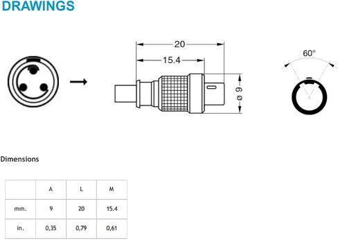 موصل DRRI 00B 3pin FVB.00.303.NLAE24 لـ wisycom MTP40/40S لـ Sennheiser SK2000 (قابس 3pin) in Saudi Arabia