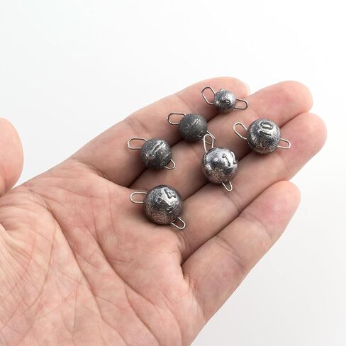 10 Pack Fishing Weights Sinkers with Snaps, Fishing Jig Heads Cheburashka Ball Weights, Quick Change Cannonball Sinkers Stainless Steel Clip Lead Bead Head Weight for DIY rigs Lures Leaders in Saudi Arabia