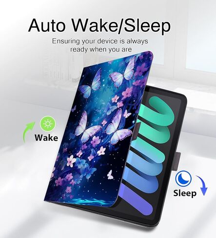 حافظة لجهاز iPad Mini 6 الجيل 8.3 بوصة 2021 مع تنبيه/غفو تلقائي، مشبك مغناطيسي، حافظات واقية قابلة للطي لجهاز Apple iPad Mini الجيل السادس، الطائر الطنان in Kuwait