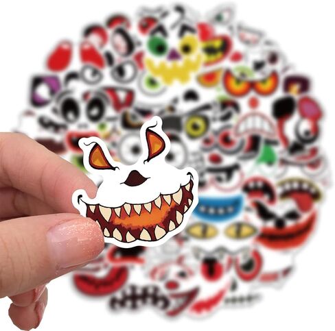50 Pcs Halloween Ghost Theme Stickers, Cute Ghost Decorative Stickers for Kids Adults, Pack Halloween Waterproof Vinyl Stickers of Water Bottle (Ghost) in Kuwait