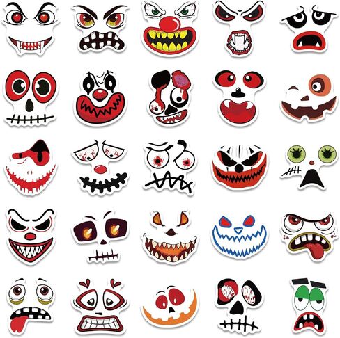 50 Pcs Halloween Ghost Theme Stickers, Cute Ghost Decorative Stickers for Kids Adults, Pack Halloween Waterproof Vinyl Stickers of Water Bottle (Ghost) in Kuwait