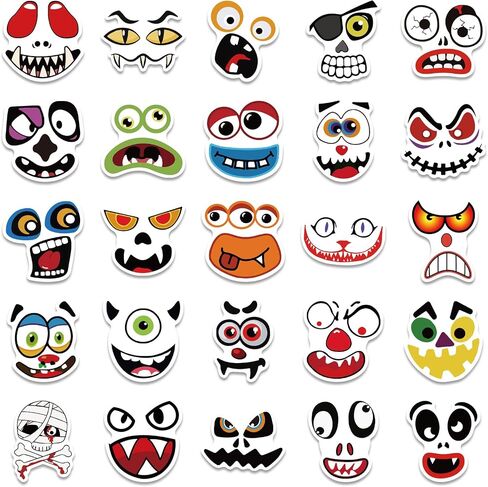 50 Pcs Halloween Ghost Theme Stickers, Cute Ghost Decorative Stickers for Kids Adults, Pack Halloween Waterproof Vinyl Stickers of Water Bottle (Ghost) in Kuwait