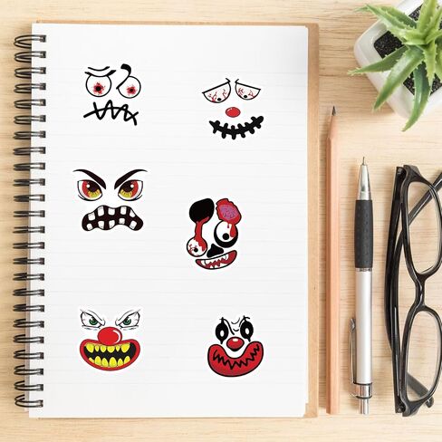 50 Pcs Halloween Ghost Theme Stickers, Cute Ghost Decorative Stickers for Kids Adults, Pack Halloween Waterproof Vinyl Stickers of Water Bottle (Ghost) in Kuwait
