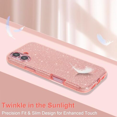 MATEPROX Compatible with iPhone 16 Pro Case, Glitter Bling 3-Layer Shockproof Anti-Scratch Cover 6.3'' for Girls Women,Trendy Sparkle Protective Christmas Cases for iPhone 16Pro-Red in Saudi Arabia