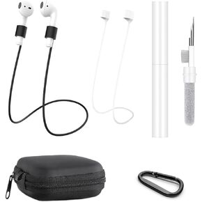 2 Anti-Lost Magnetic Straps, Earbud Cleaning Kit, Magnetic Strap for AirPods for Wireless Headphones and Earphones Anti-Lost Silicone