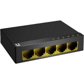 Netis ST3105GC 5-Port Ethernet Switch, Compatible with Gigabit Technology, 10Gbps Switching Fabric Capacity/Backplane Bandwidth, Supports 2K MAC Address Table, LED Indicators, Plug and Play