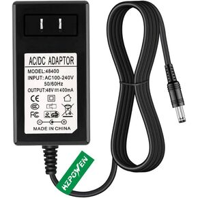 48V Power Adapter for VOIP Polycom IP Phones VVX 300, 301, 310, 311, 400, 401, 410, 411, 500, 501, 511, 600, 601, 611, 1500 2200-46170-001, Sound Point IP 560, 670 Power Cord