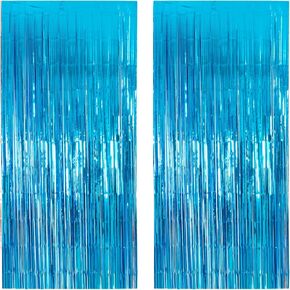 ORG Orange Purple and Black Foil Fringe Backdrop Curtains,2 Pack 3.3ftx8.2ft Halloween Tinsel Streamers Party Decortions, Photo Booth Props Backdrop for Birthday Anniversary Halloween Party Decoration