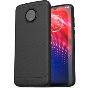 ENCASED Moto Z4 Case (Thin Armor) Slim Fit, Flexible Grip Cover for Motorola Z4 Phone (Black)