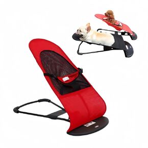 Pet Dog Rocking Chair Cat Rocking Chair, Pet Dog Rocker Bed Chair, Indoor Lounge, Adjustable and Portable Foldable, max Weight 33lb, French Bulldogs, Corgis, Mini Schnauzer