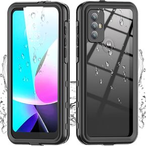 for Motorola Moto G Play 2024 Phone Case with Built-in Screen Protector, Waterproof Case Rugged Full Body Underwater Dustproof Shockproof Drop Proof Protective Cover for Motorola G Play 2024,Black