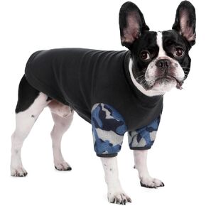 Dog Cold Weather Coat, Dog Warm High Collar Pajamas Onesie Dog PJS Camo Sweaters Jacket Pet Clothes Sweatshirt for Small Medium Dogs (Grey Blue Camo,XL)