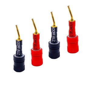 Pin Banana Plugs to 4mm banana female jack, Speaker Terminals, 4-Pack Gold Plated Speaker Plugs, Quick Connect