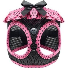 Choke Free Harness - Hot Pink and Black Polka Dot (X-Small)