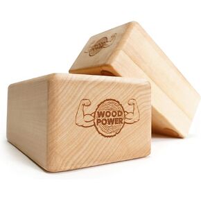 WOODPOWER® BalanceBlocks - Handstand Blocks & Yoga Block in One - Bodyweight Training, Gymnastics, Acrobatics, Yoga, Yoga prop and accessory, Lightweight, Good for Travel, Premium European Quality (Pack of 2) (972, Grams) Flat edition