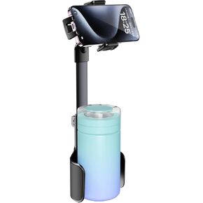 2-in-1 Cup Holder Phone Holder for Your Car and Truck, Stable and Height Adjustable Aluminum Alloy Phone and Cup Holder, Fit for 4-7 inches Smartphones & Fit 2.5-4'' Cup Holder