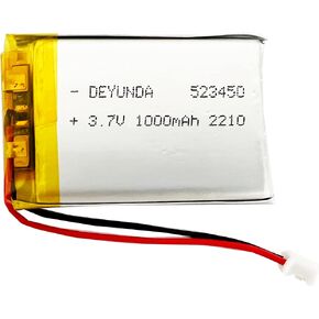 DCH 523450 Battery 3.7v 1000mah Rechargeable LI-PO Battery with JST Connector for Household Appliances