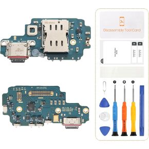 Dock Connector for Samsung Galaxy S22 Ultra Charging Port Flex Cable Replacement SM-S908U SM-S908U1 USB Charger Dock Board Connector with Tools (Black)