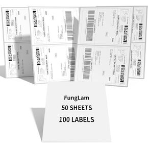 Full Sheet Shipping Labels, Full Page Labels 8.5" x 11", FungLam Shipping Labels 8.5"x 11" for Laser&Inkjet Printers, 8.5" x 11" Adhesive Shipping Label Srickers, 50 Labels. in Kuwait