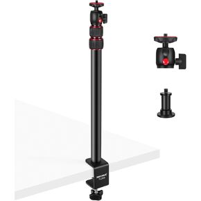 NEEWER Extendable Camera Desk Mount with 1/4" Ball Head, 17"-40" Adjustable Table Light Stand with 1/4" Screw Adapter and C Clamp for DSLR Camera, Ring Light, Live Stream, Vlog, Max Load: 6.6lb/3kg